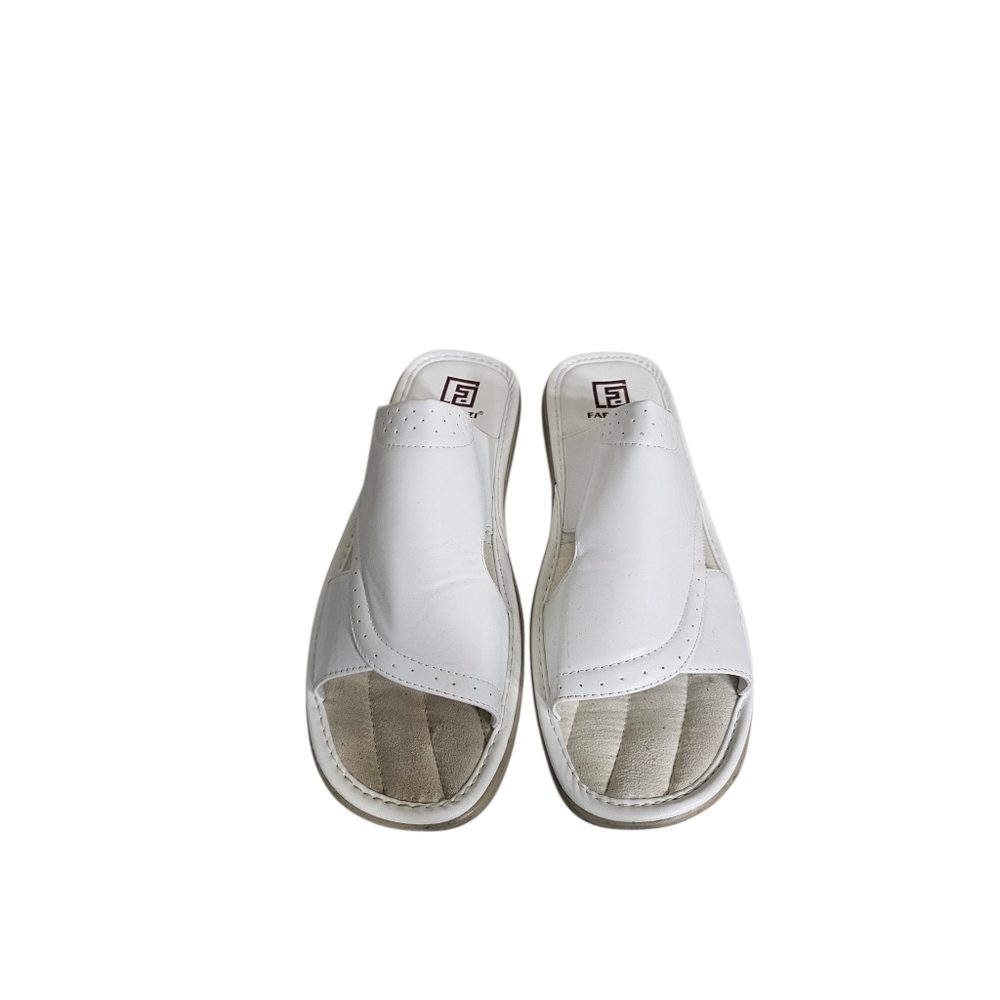 FARANZI Mens 14 D Brown 20 Slip On White Casual House Lounge Hippie Beach Sandal